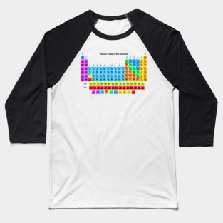 Vibrant HD Periodic Table with 118 Elements Baseball T-Shirt